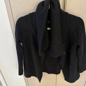 Black Wool Banana Republic Snap Up Cowl Neck Sweater in in XS